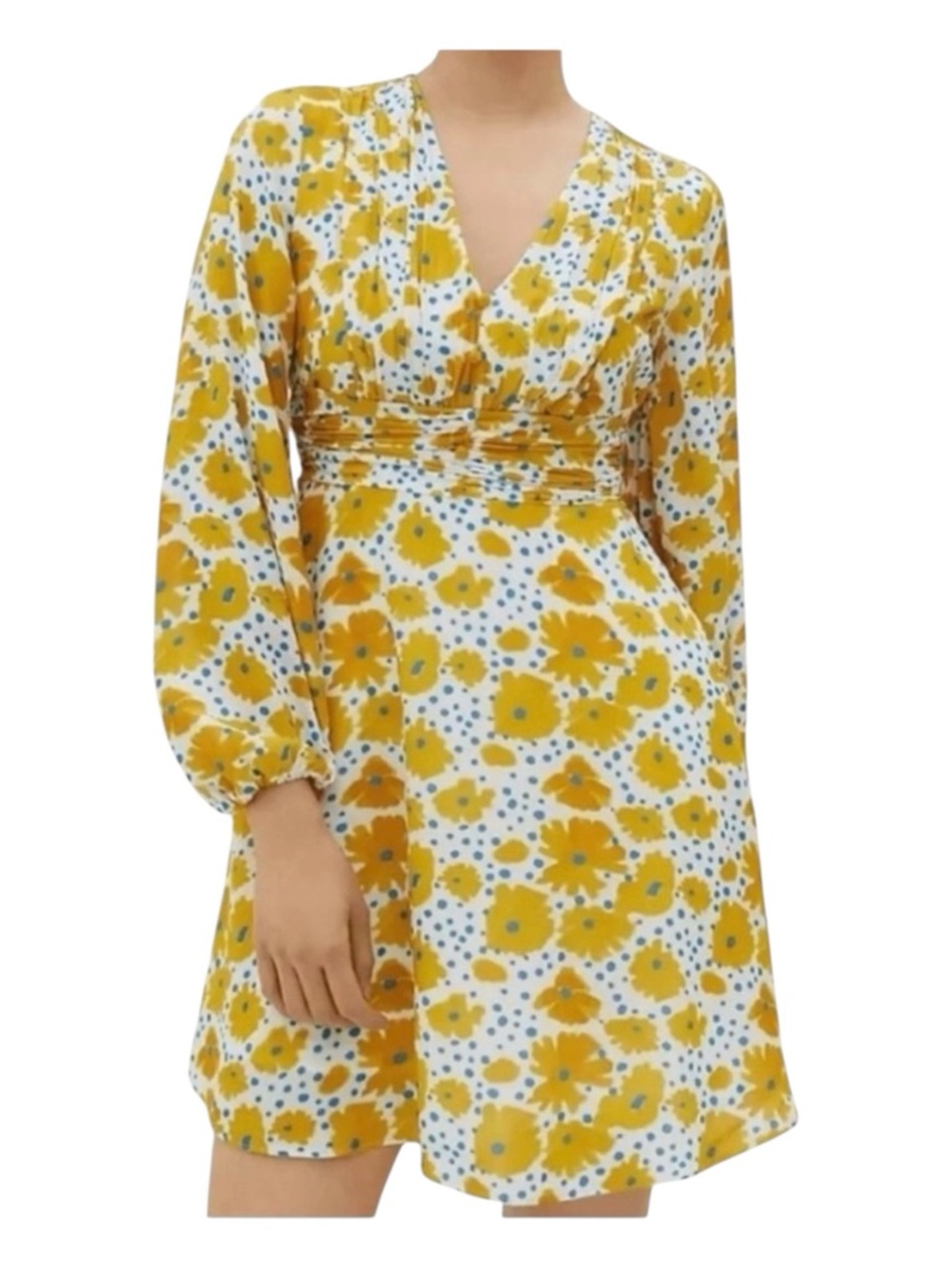 VERA FOR ANTHROPOLOGIE Buttercup Mini Dress, Long Sleeve, Size S.